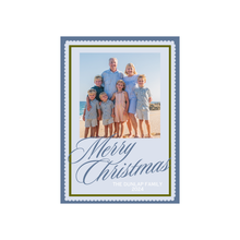  Light Blue & Dark Blue Scallop Holiday Card