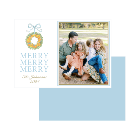 Citrus Wreath Horizontal Holiday Card