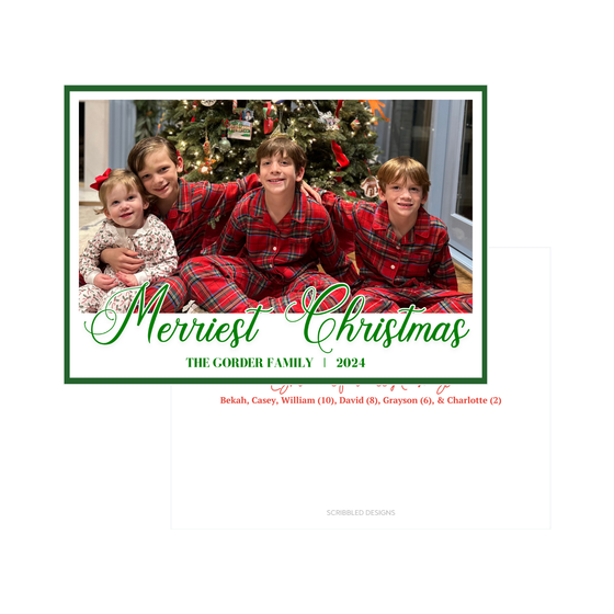 Green Border Holiday Card