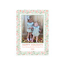 Red Watercolor Floral Holiday Card