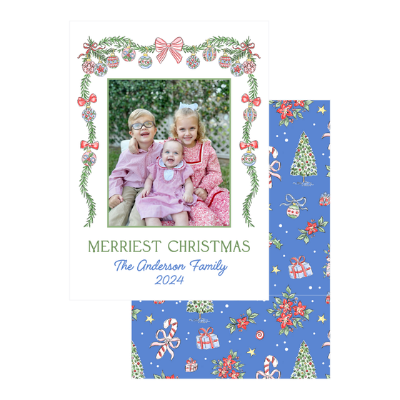 Garland with Ornaments Holiday Card