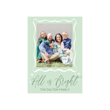  All Is Bright Green Wave Holiday Card