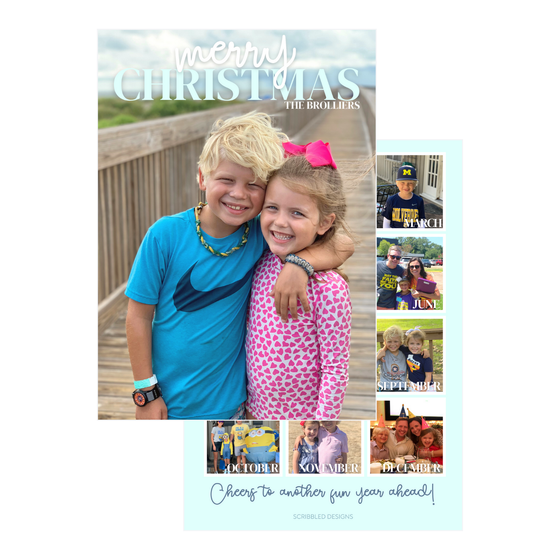 Merry Christmas Blue Holiday Card