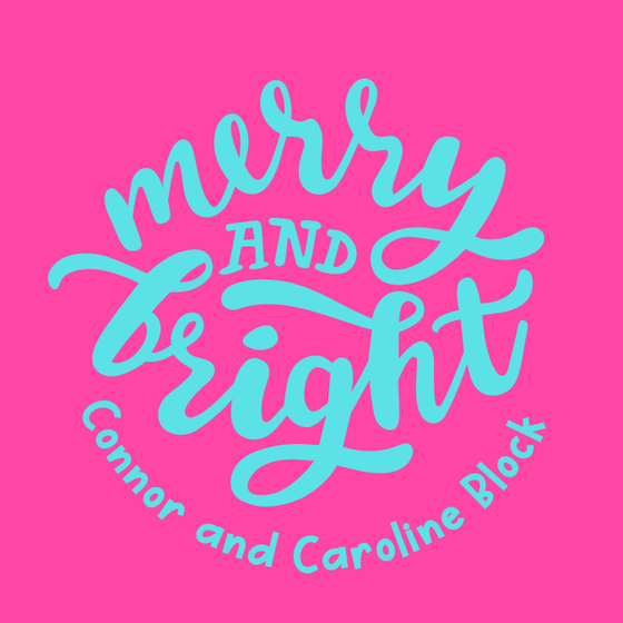 Merry and Bright Round Holiday Gift Tag