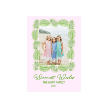  Warmest Wishes Pink Palm Leaf Holiday Card