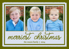 Olive Green Light Blue horizontal Holiday Card