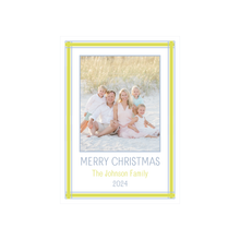  Green and Blue Outline Border Holiday Card