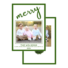  Merry Green Outline Holiday Card