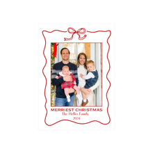  Red Bow Outline Holiday Card