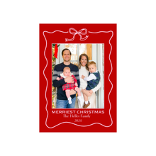  White Bow Outline Holiday Card