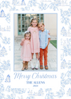Blue Toile Holiday Card