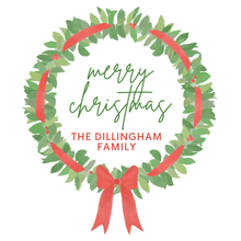  Red Bow Wreath Holiday Gift Tag