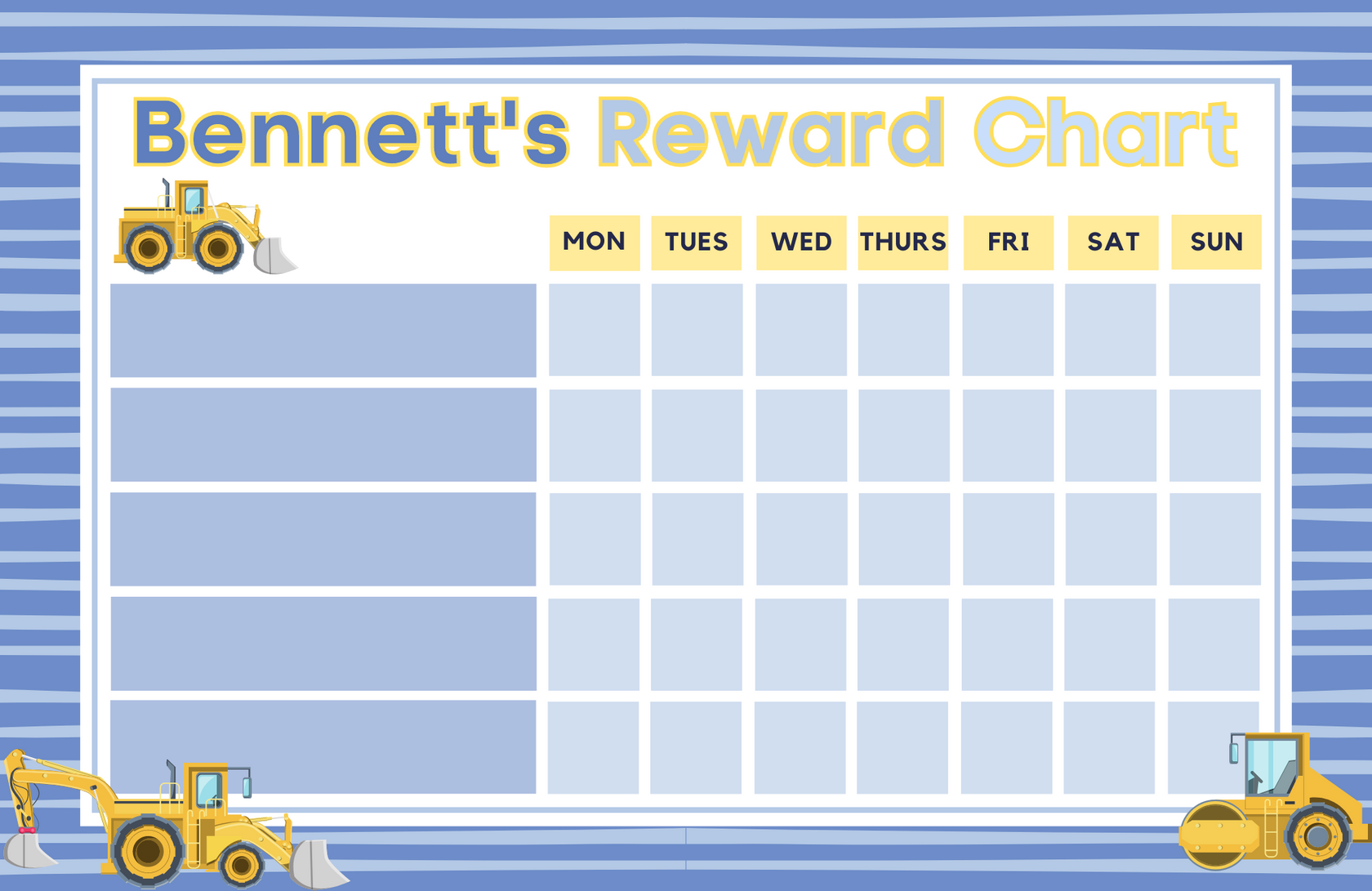 Construction Reward Chart – Scribbled Designs