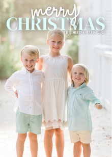  Merry Christmas Simple Blue Holiday Card