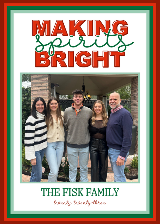 Red Making Spirits Bright Holiday Card