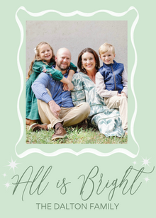  All Is Bright Green Wave Holiday Card