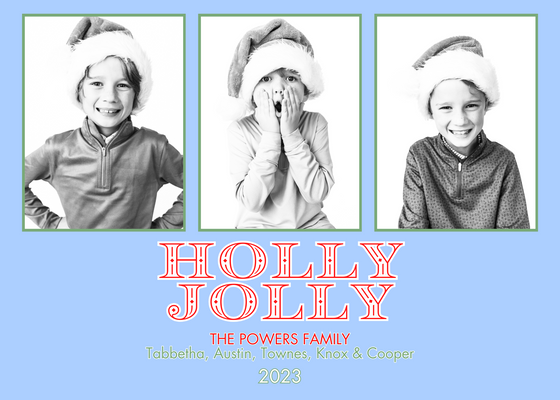 Holly Jolly Horizontal Holiday Card