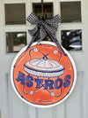 Astros & Texans Fan Reversible Door Sign