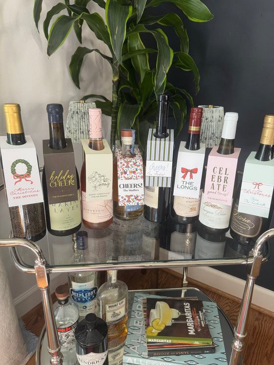 Scallop Stripe  Wine Tags