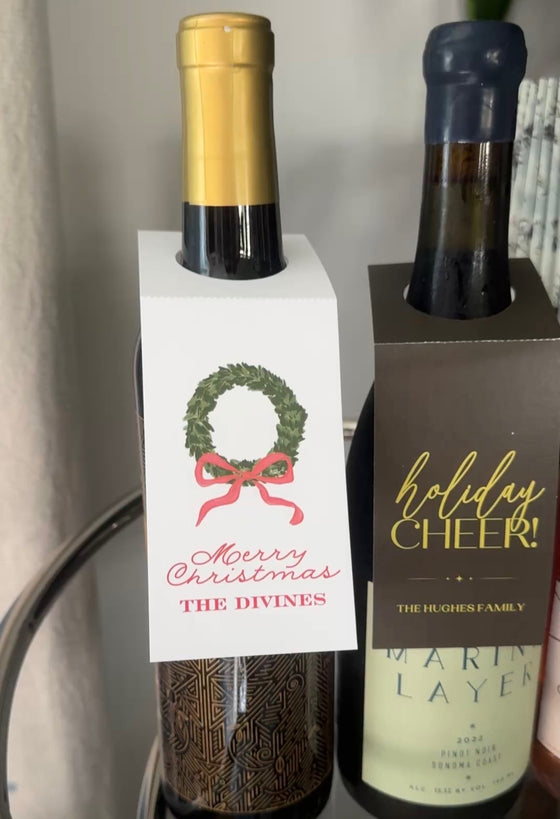 Wreath Wine Tags