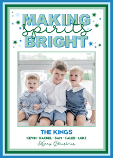  Blue Making Spirits Bright Holiday Card