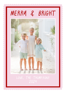  Shades of Red Merry and Bright Holiday Card