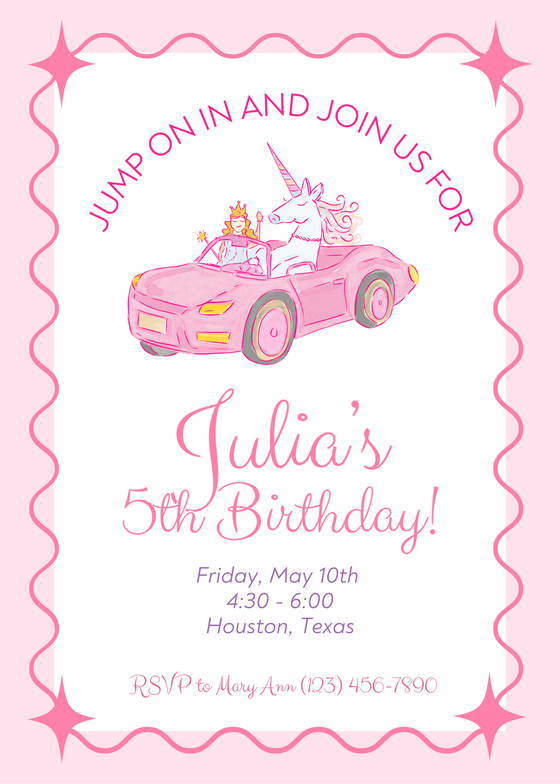Princess Unicorn Invitation