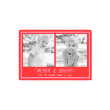  Red and Pink Merry and Bright Holiday Card