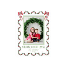  Holly Bow Garland Holiday Card