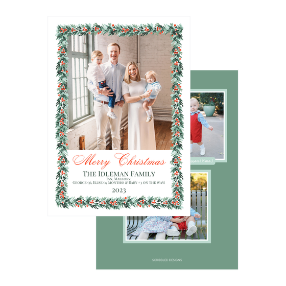 Garland Border Holiday Card