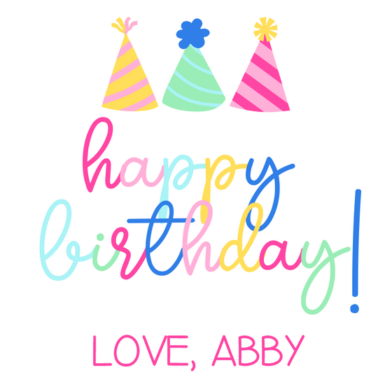 Happy Birthday Hat Gift Tag