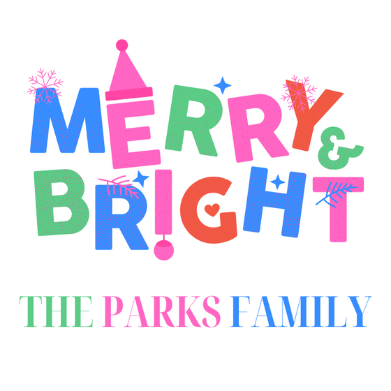 Merry and Bright Graphics Holiday Gift Tag