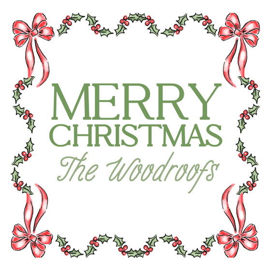 Holly Bow Holiday Gift Tag
