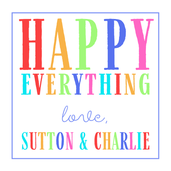 Rainbow Happy Everything Gift Tag