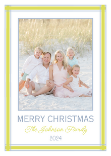  Green and Blue Outline Border Holiday Card