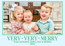  Very Very Merry Green Star Holiday Card