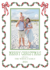 Holly Bow Garland Holiday Card