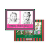 Pink and Green Merry and Bright Holiday Card