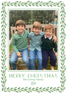  Holly Border Holiday Card