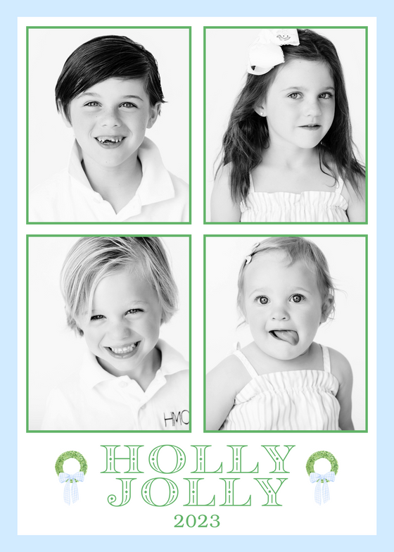 Holly Jolly Wreath Holiday Card