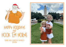  Longhorn Santa Holiday Card