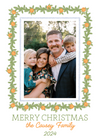Orange Garland Border Holiday Card