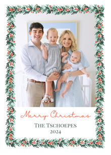  Garland Border Holiday Card