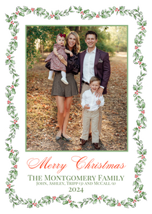  Holly Garland Christmas Card