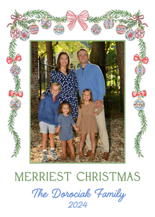  Garland with Ornaments Holiday Card