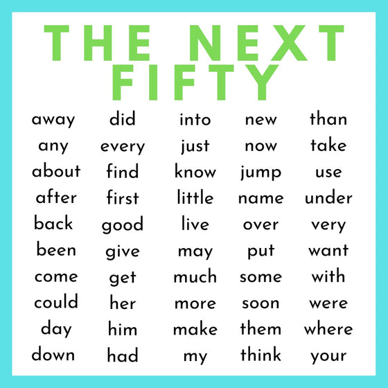 Next 50 Sight Words