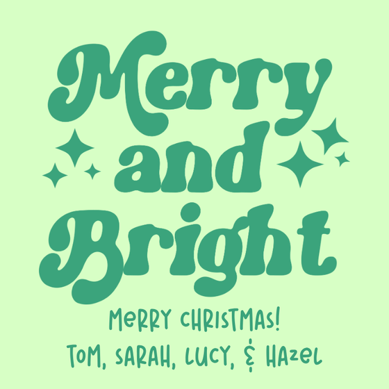 Merry and Bright Star Holiday Gift Tag
