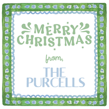  Green Watercolor Border Holiday Gift Tag